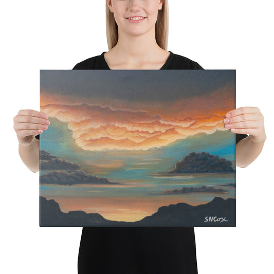 Monsoon Sunset Over the Mountains - Print on Canvas