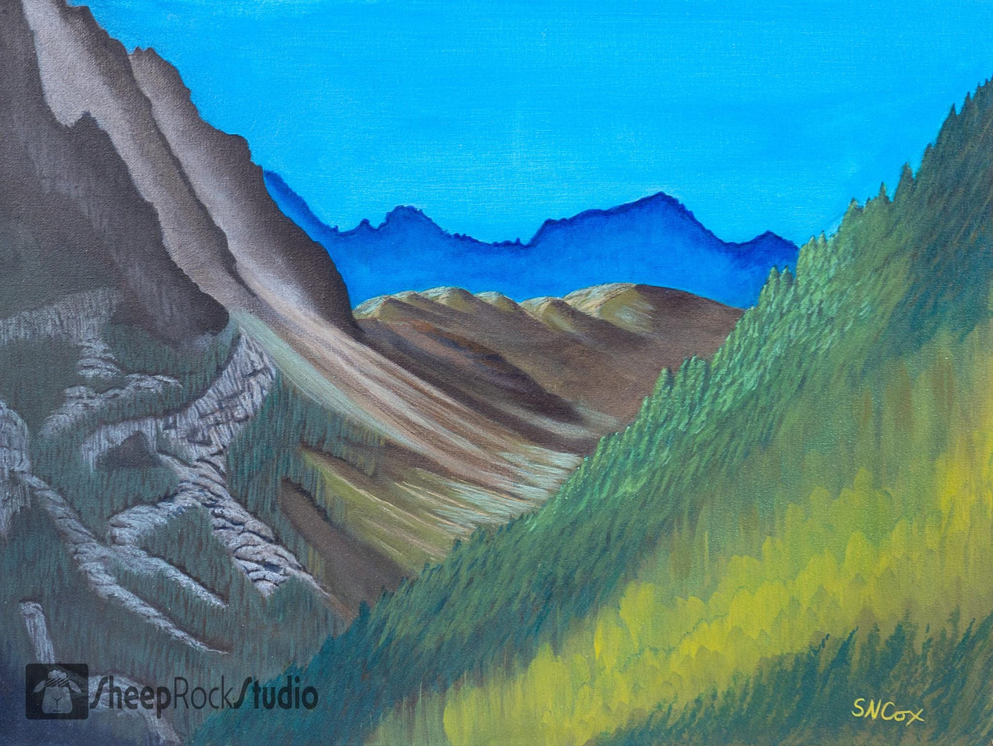 Sunrise Valley | Original Acrylic on Canvas | Serene Landscape Art